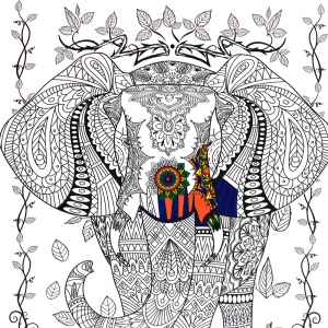Пазл-раскраска Слон